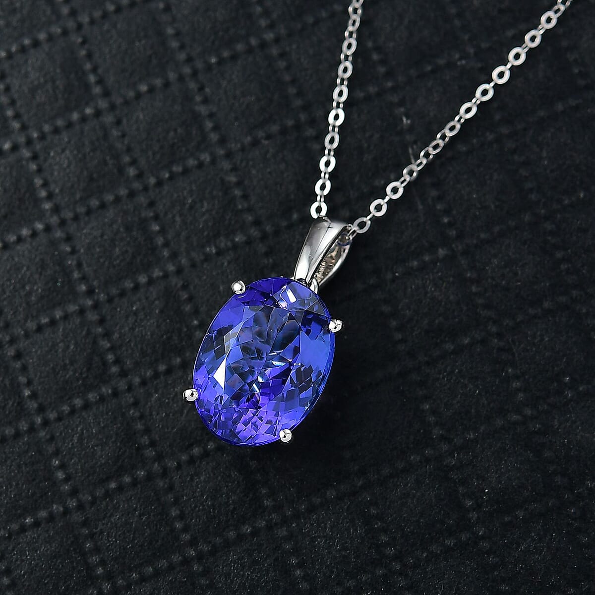 Doorbuster Rhapsody AAAA Tanzanite 5.00 ctw Solitaire Pendant Necklace in 950 Platinum 4.60 Grams 18 Inches image number 1