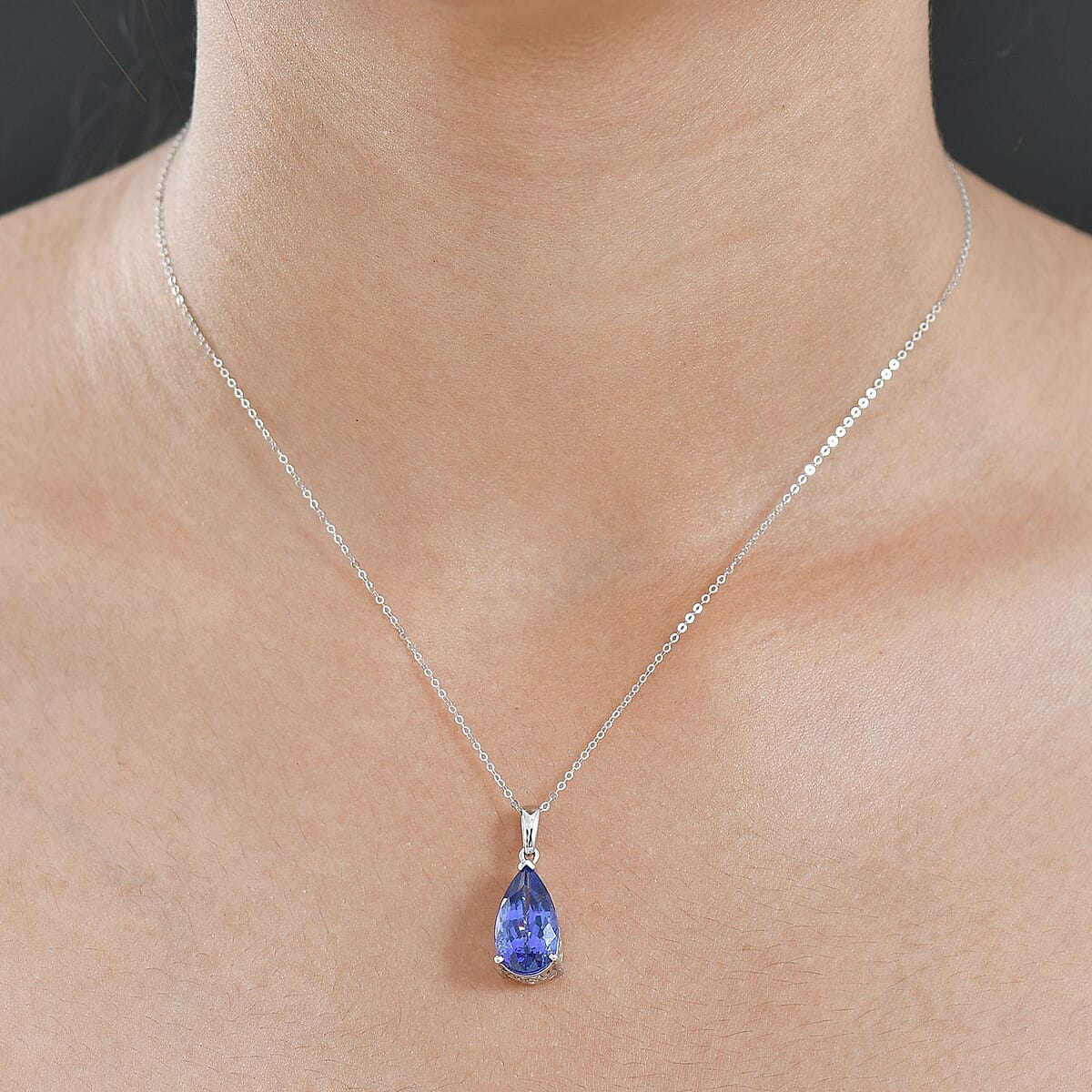 Doorbuster Rhapsody AAAA Tanzanite 5.00 ctw Solitaire Pendant Necklace in 950 Platinum 4.60 Grams 18 Inches image number 2