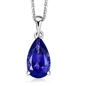 Rhapsody AAAA Tanzanite Solitaire Pendant Necklace in 950 Platinum 5.00 ctw (18 Inches)