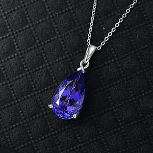 Rhapsody AAAA Tanzanite Solitaire Pendant Necklace in 950 Platinum 5.00 ctw (18 Inches)