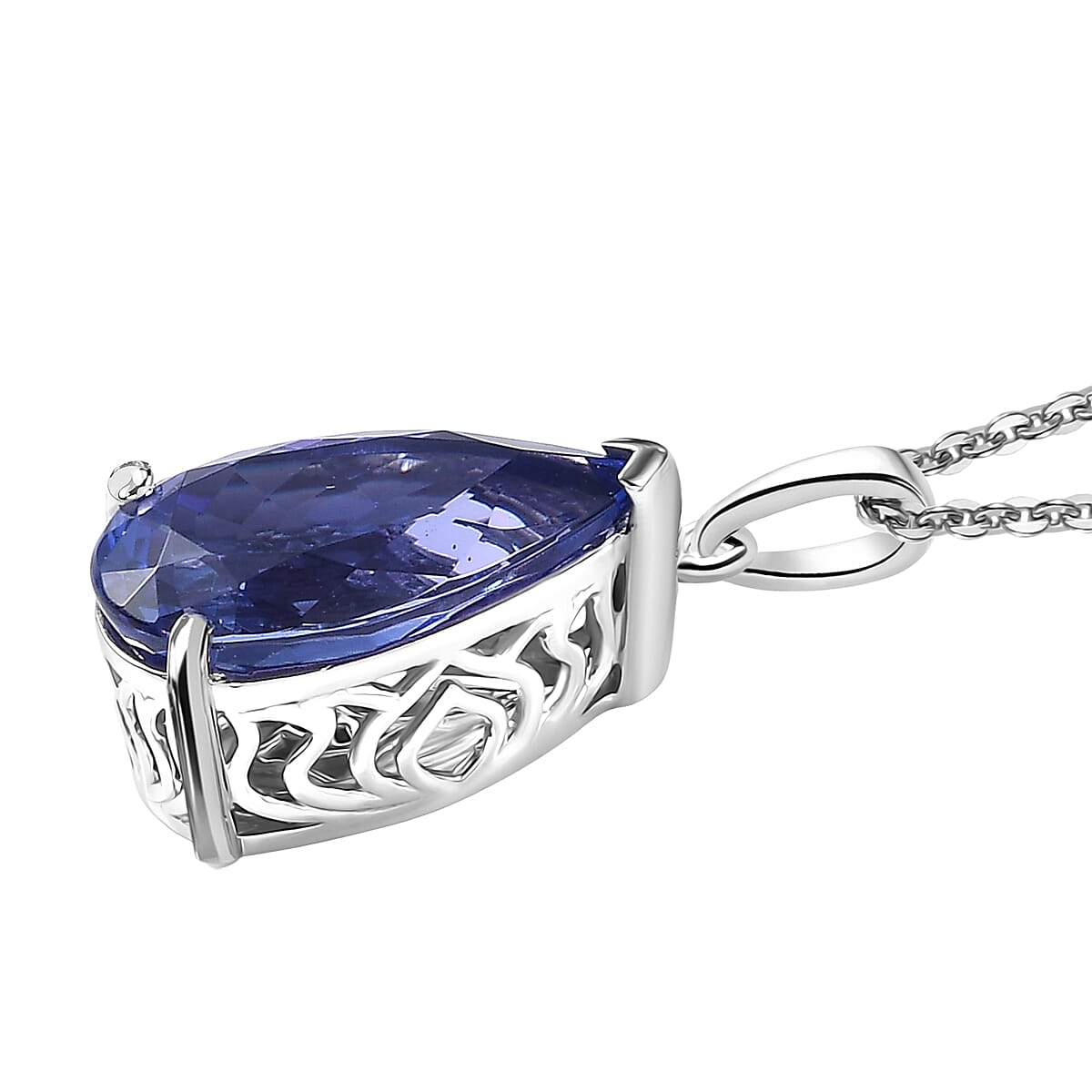 Rhapsody AAAA Tanzanite Solitaire Pendant Necklace in 950 Platinum 5.00 ctw (18 Inches) image number 3