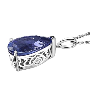 Rhapsody AAAA Tanzanite Solitaire Pendant Necklace in 950 Platinum 5.00 ctw (18 Inches)