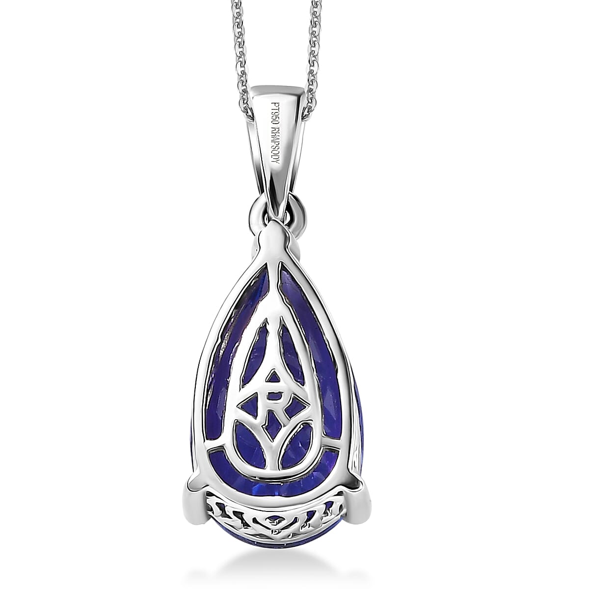 Rhapsody AAAA Tanzanite Solitaire Pendant Necklace in 950 Platinum 5.00 ctw (18 Inches) image number 4