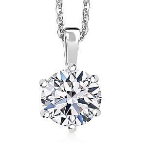 Doorbuster Luxuriant Lab Grown Diamond G-H SI 1.00 ctw Classic Elegance Pendant Necklace in Rhodium Over Sterling Silver 20 Inches