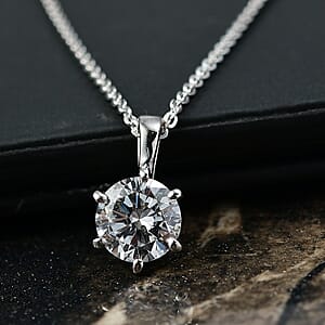 Luxuriant Lab Grown Diamond Pendant Necklace in Rhodium Over Sterling Silver 1.00 ctw (20 Inches)