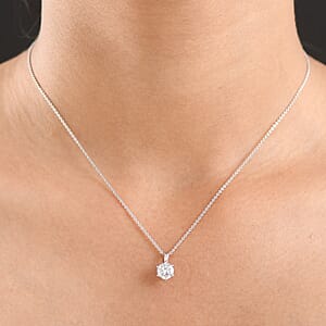 Luxuriant Lab Grown Diamond Pendant Necklace in Rhodium Over Sterling Silver 1.00 ctw (20 Inches)