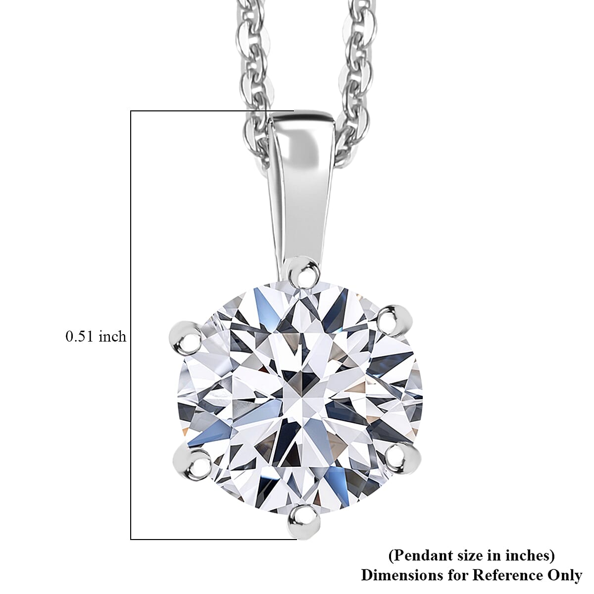Luxuriant Lab Grown Diamond (G-H, SI) Pendant Necklace (20 Inches) in Rhodium Over Sterling Silver 1.00 ctw image number 6