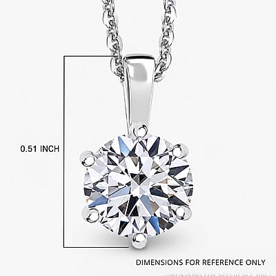 Luxuriant Lab Grown Diamond G-H SI 1.00 ctw Classic Elegance Pendant Necklace in Rhodium Over Sterling Silver 20 Inches