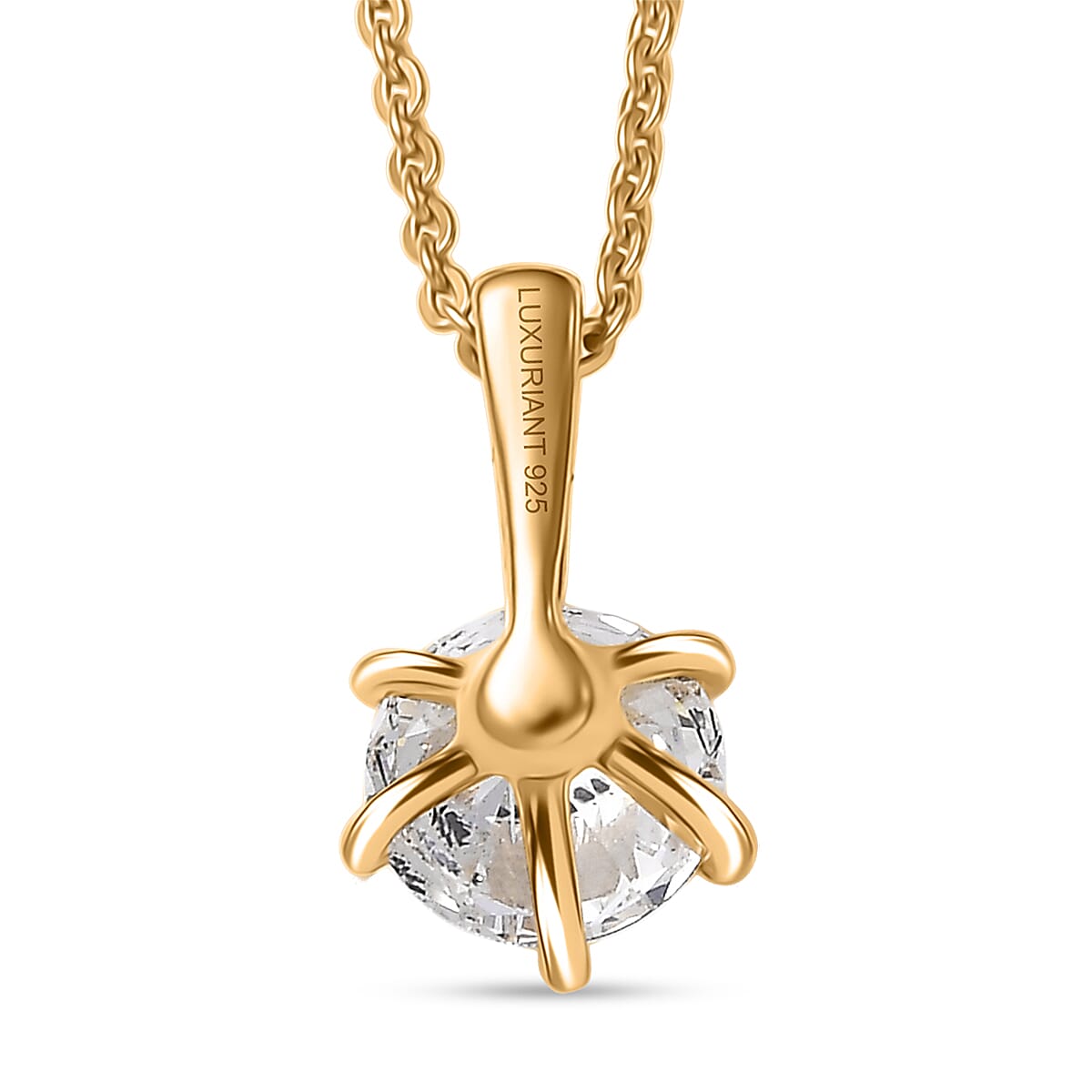 Doorbuster Luxuriant Lab Grown Diamond G-H SI 1.00 ctw Classic Elegance Pendant Necklace in 18K Vermeil Yellow Gold Over Sterling Silver 20 Inches (Del. in 10-12 Days)  image number 4