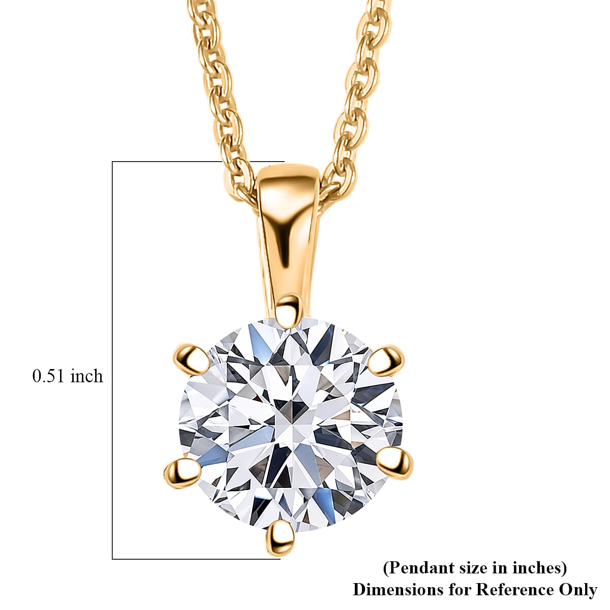 Doorbuster Luxuriant Lab Grown Diamond G-H SI 1.00 ctw Classic Elegance Pendant Necklace in 18K Vermeil Yellow Gold Over Sterling Silver 20 Inches (Del. in 10-12 Days)  image number 6