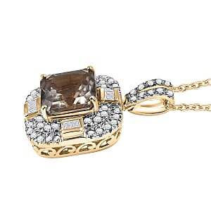 Luxoro AAA Turkizite, Diamond Pendant Necklace in 10K Yellow Gold 4.60 ctw (20 Inches)