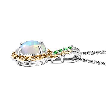 Ethiopian Welo Opal & Chrome Diopside / Rhodium Over Sterling Silver - Product card gallery slide 4 (10176710377785)