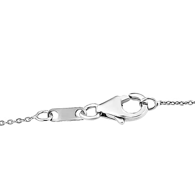 D'Joy Hearts & Arrow Cut Strontium Titanate and Moissanite 2.90 ctw Radiant Sunburst Pendant Necklace 20 Inches in Rhodium Over Sterling Silver