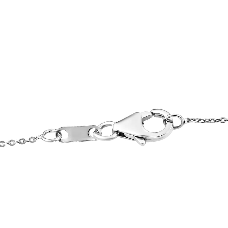 D'Joy Hearts & Arrow Cut Strontium Titanate and Moissanite 2.90 ctw Radiant Sunburst Pendant Necklace 20 Inches in Rhodium Over Sterling Silver