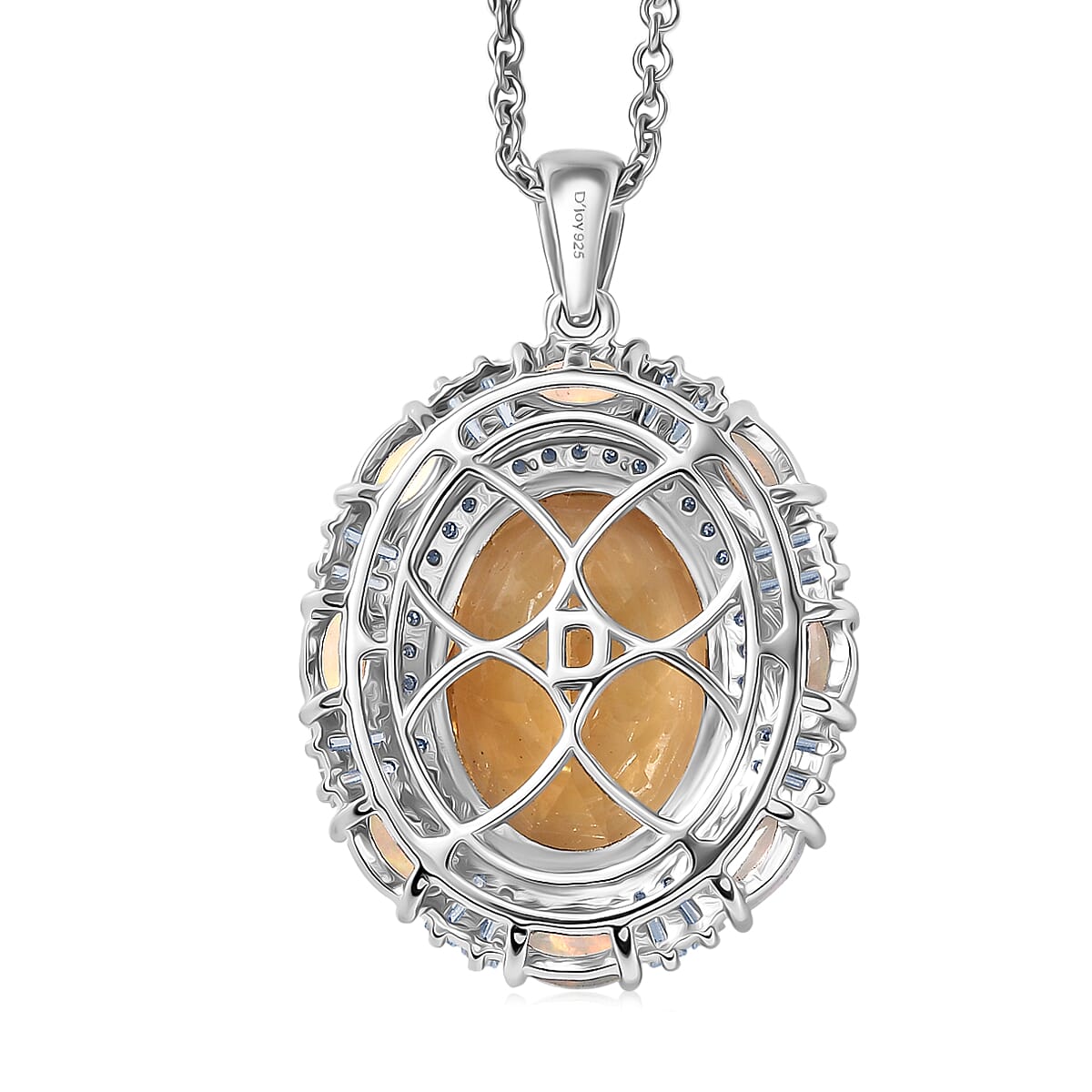 Doorbuster D'Joy Brazilian Citrine and Multi Gemstone 10.60 ctw Sky Night Pendant Necklace in Rhodium Over Sterling Silver 20 Inches image number 4