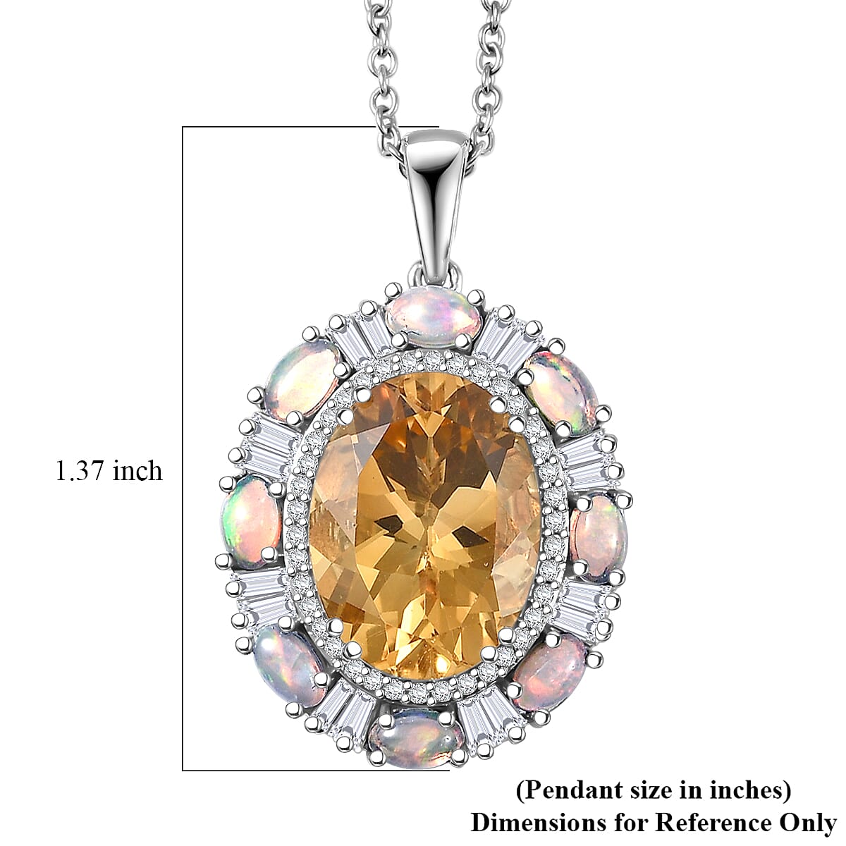 Doorbuster D'Joy Brazilian Citrine and Multi Gemstone 10.60 ctw Sky Night Pendant Necklace in Rhodium Over Sterling Silver 20 Inches image number 5