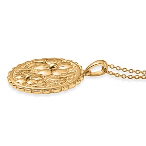 EverTrue Bronzella Collection Floral Pendant in 18K YG Plated Bronze with ION Plated YG Stainless Steel Necklace 20 Inches