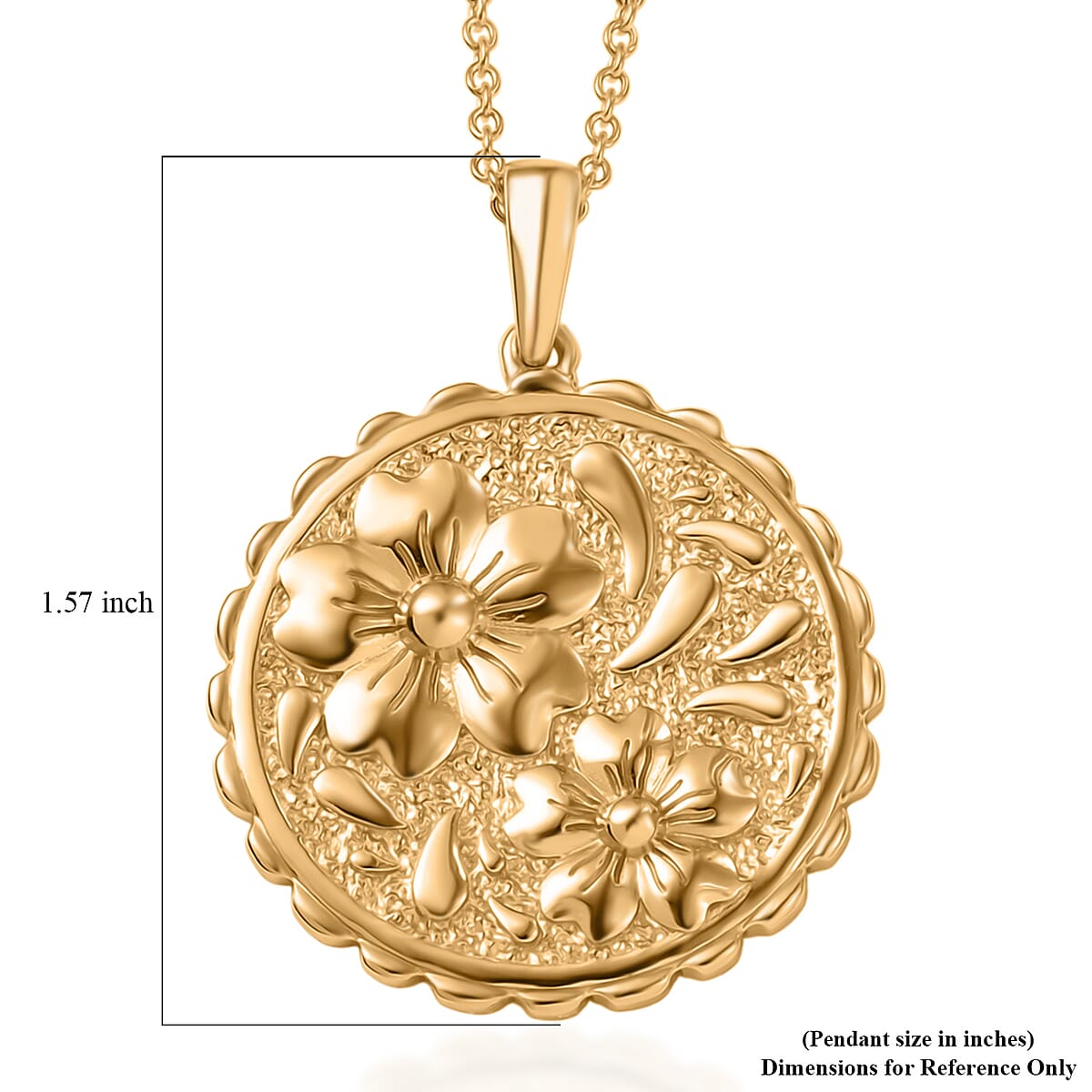 EverTrue Bronzella Collection Floral Pendant in 18K YG Plated Bronze with ION Plated YG Stainless Steel Necklace 20 Inches image number 5