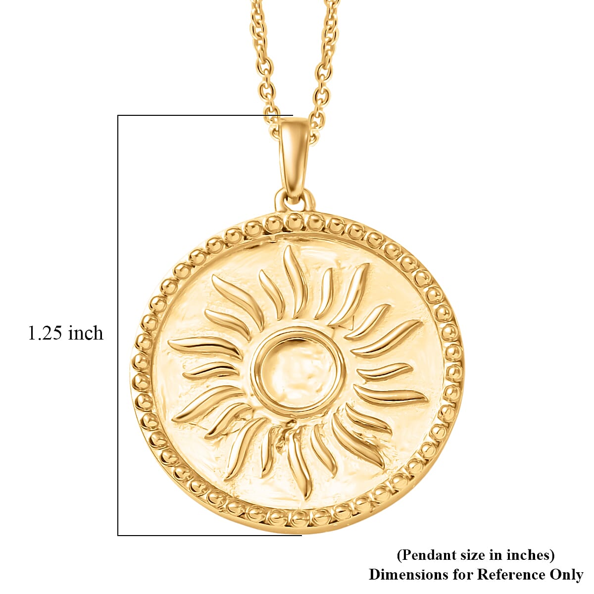 EverTrue Bronzella Collection Radiant Sun Pendant in 18K YG Plated Bronze with ION Plated YG Stainless Steel Necklace (20 Inches) image number 5
