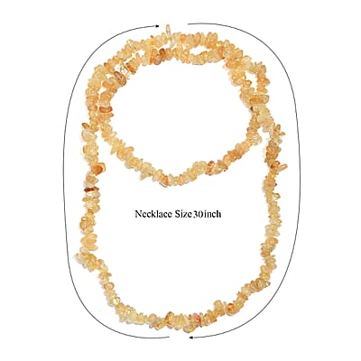 Set of 5 Multi Gemstone Chips Necklace 1466.00 ctw (30 Inches)
