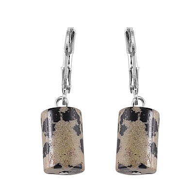Dalmation Jasper 136.40 ctw Bracelet (7.00-9.00In) and Lever Back Earrings in Silvertone