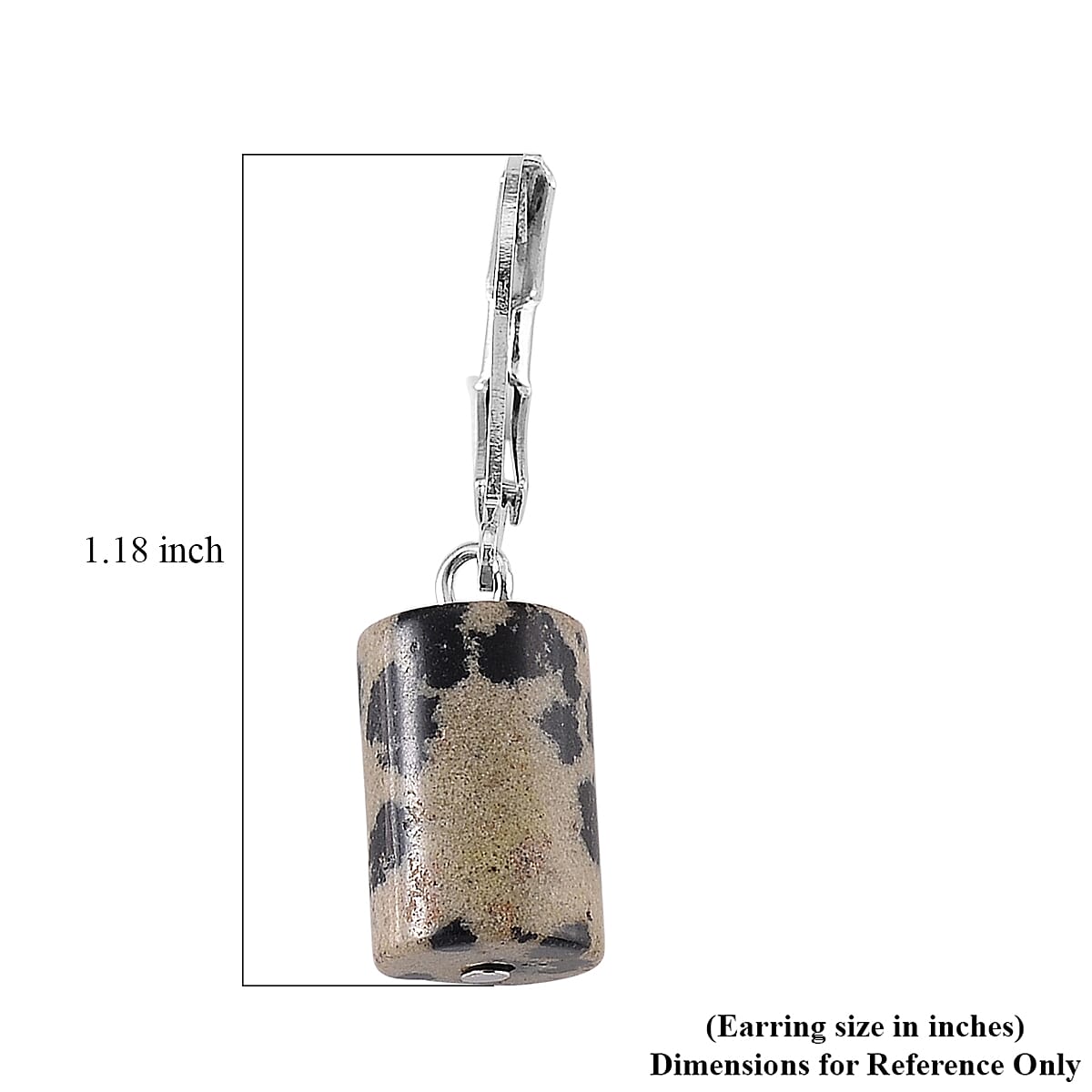 Dalmation Jasper 136.40 ctw Bracelet (7.00-9.00In) and Lever Back Earrings in Silvertone image number 9