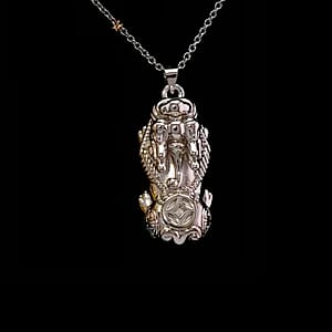 999 Fine Silver Pixiu Pendant with Stainless Steel Necklace (20 Inches)