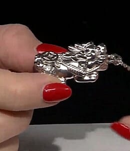 999 Fine Silver Pixiu Pendant with Stainless Steel Necklace (20 Inches)