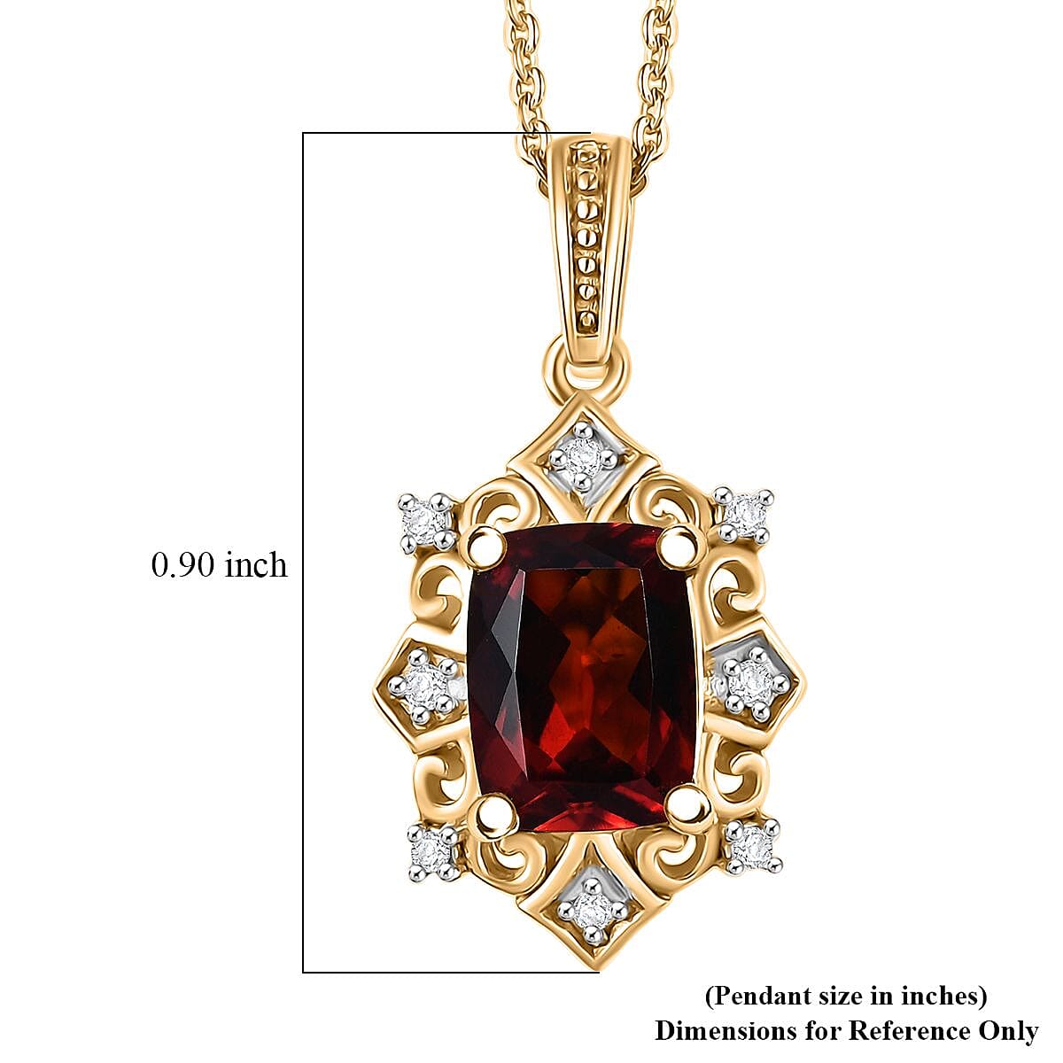 D'Joy Premium Red Citrine and Moissanite 1.50 ctw Crown of Flames Pendant Necklace in 18K Vermeil Yellow Gold Over Sterling Silver 20 Inches image number 5