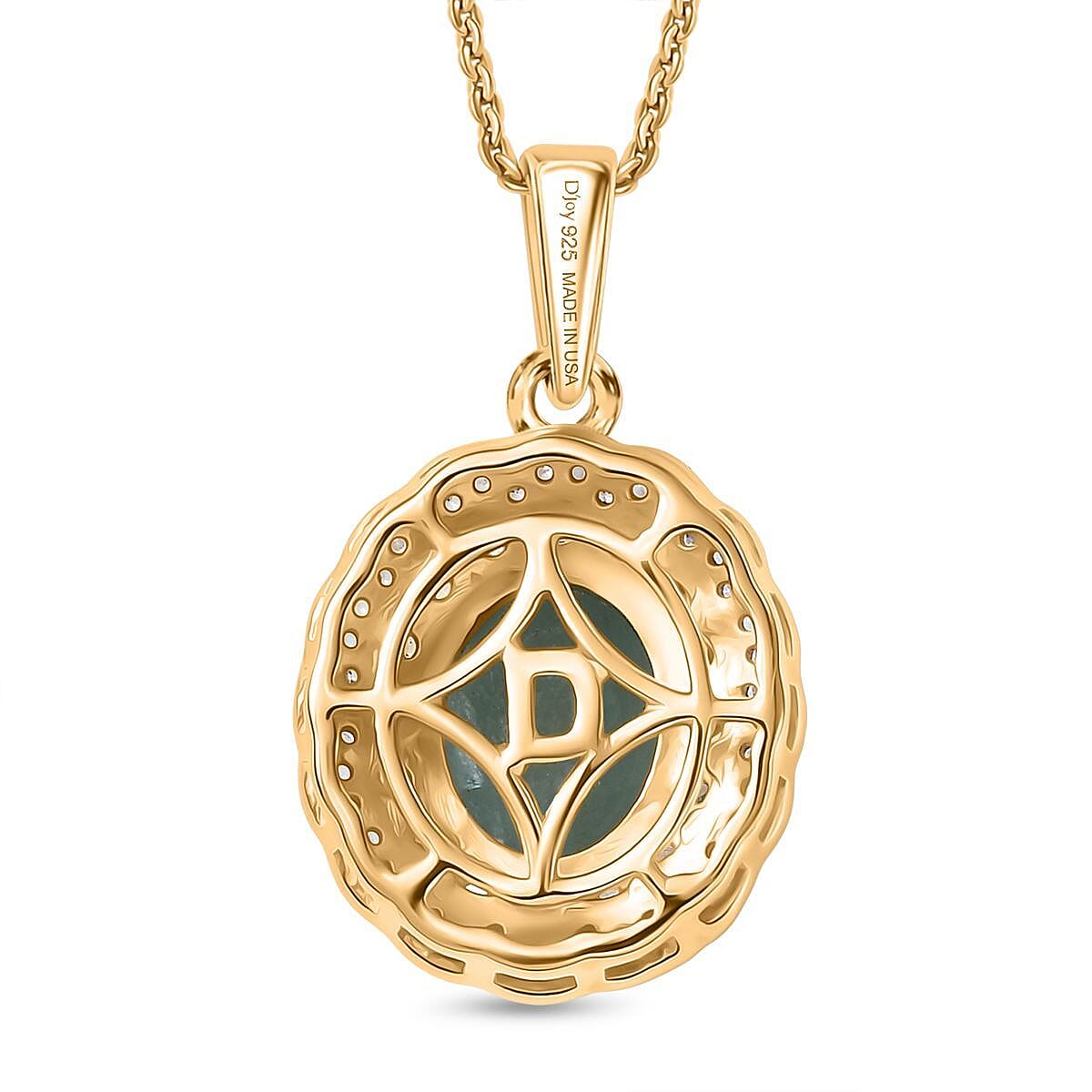D'Joy Premium Grandidierite and Multi Gems7tone 3.50 ctw Regal Harmony Pendant Necklace in 18K Vermeil Yellow Gold Over Sterling Silver 20 Inches