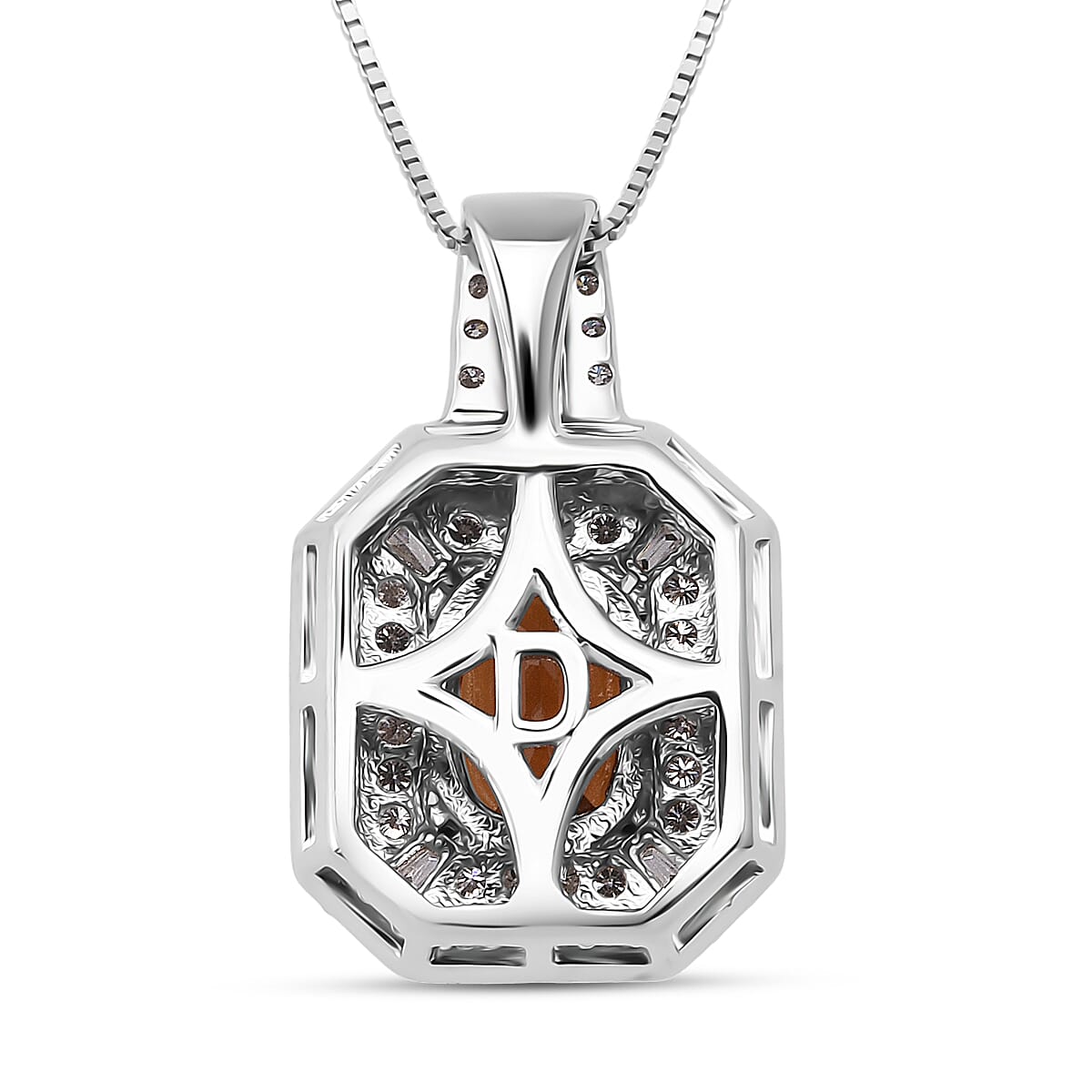 D'Joy Premium Red Zircon and Moissanite 2.70 ctw Scarlet Flame Pendant Necklace in Rhodium Over Sterling Silver 20 Inches (Del. in 7-10 Days) image number 4