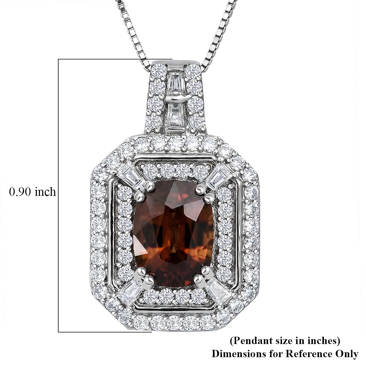 D'Joy Premium Red Zircon and Moissanite 2.70 ctw Scarlet Flame Pendant Necklace in Rhodium Over Sterling Silver 20 Inches (Del. in 7-10 Days) image number 6