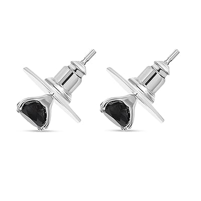 EverTrue 2 Piece Set Thai Black Spinel 59.50 ctw Panther Bracelet (8.0In) and Stud Earrings in Platinum Bond