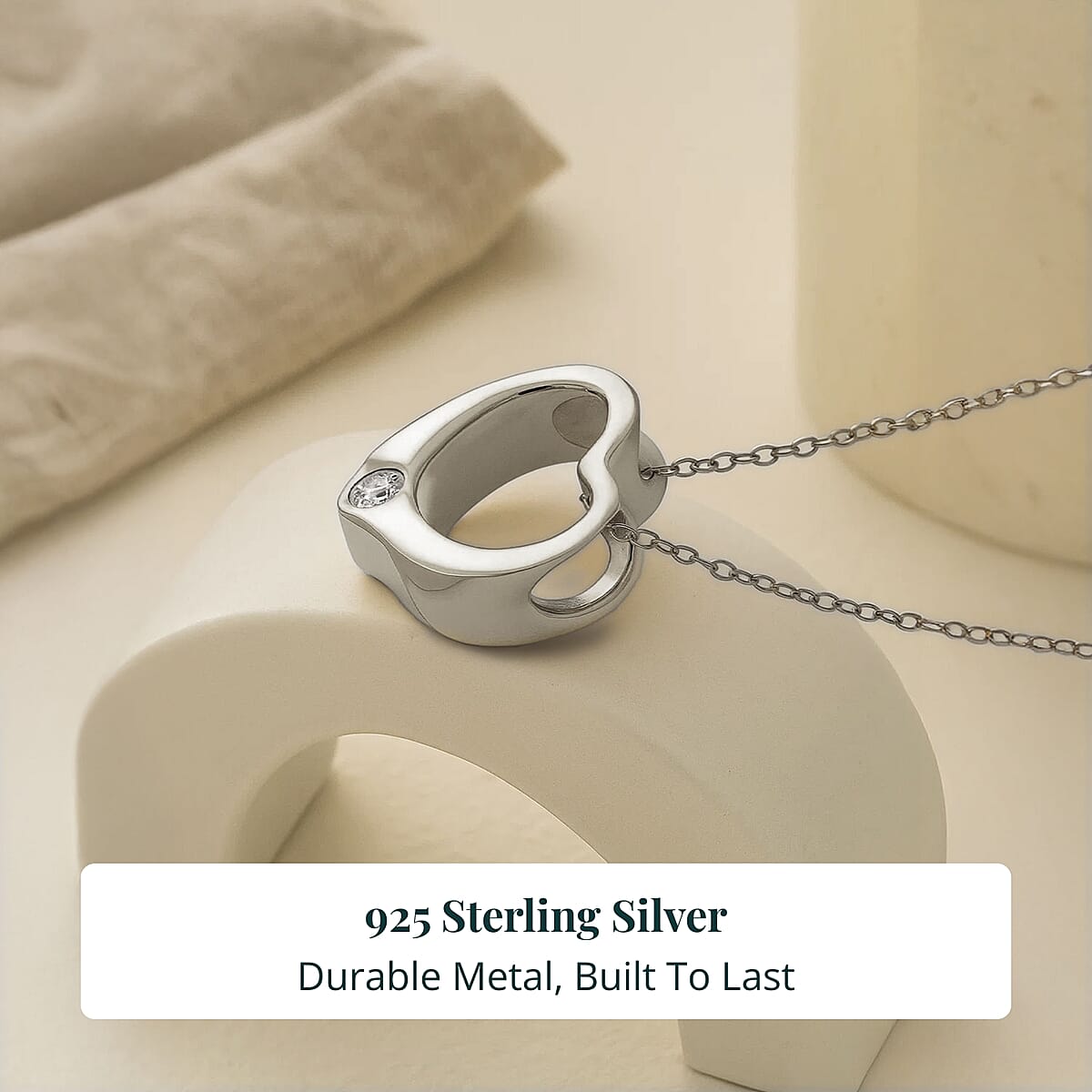 Doorbuster Luxuriant Lab Grown Diamond G-H SI 0.10 ctw Heart Pendant Necklace in Rhodium Over Sterling Silver 20 Inches image number 2