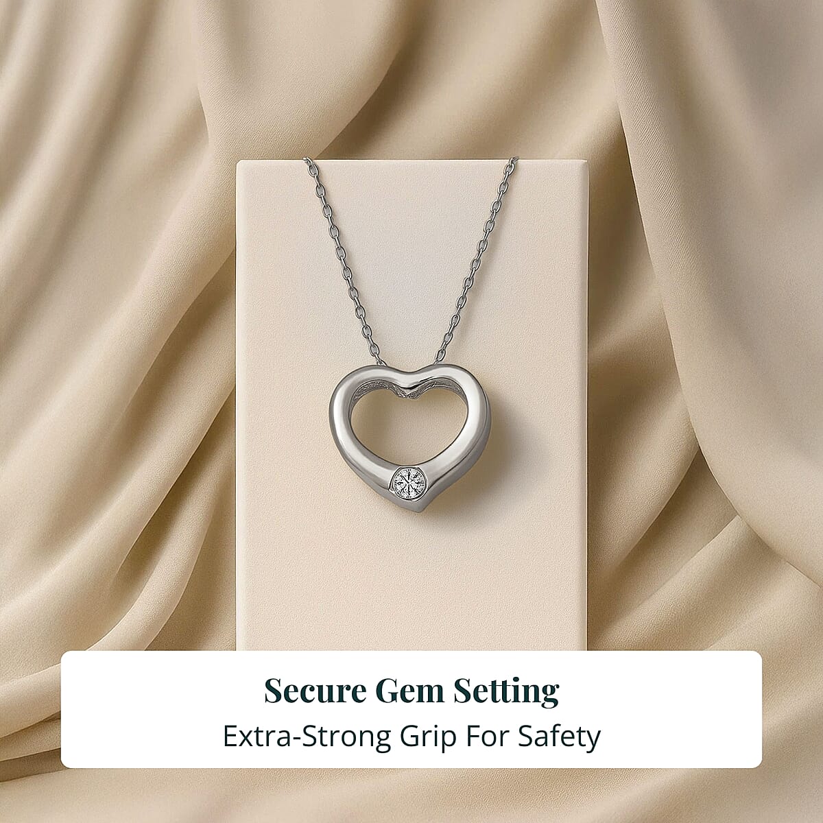 Doorbuster Luxuriant Lab Grown Diamond G-H SI 0.10 ctw Heart Pendant Necklace in Rhodium Over Sterling Silver 20 Inches image number 4