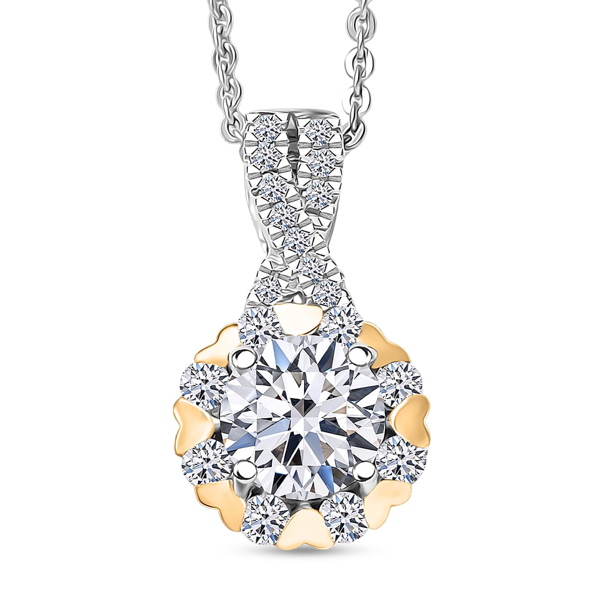 Luxuriant Lab Grown Diamond G-H SI 1.00 ctw Pendant Necklace in Rhodium Over Sterling Silver 20 Inches image number 0