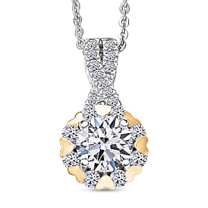 Luxuriant Lab Grown Diamond G-H SI 1.00 ctw Pendant Necklace in Rhodium Over Sterling Silver 20 Inches