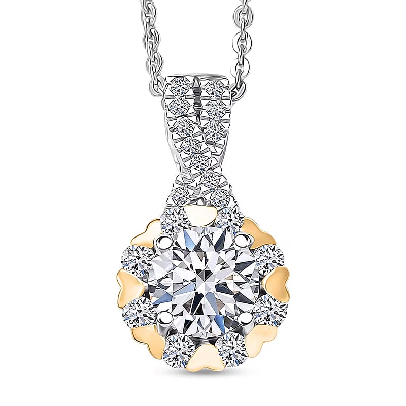 Luxuriant Lab Grown Diamond Infinity Pendant Necklace in Rhodium Over Sterling Silver 1.00 ctw (20 Inches)