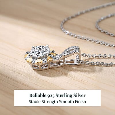 Luxuriant Lab Grown Diamond Infinity Pendant Necklace in Rhodium Over Sterling Silver 1.00 ctw (20 Inches)