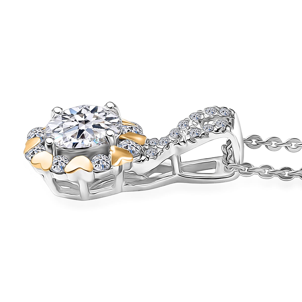 Luxuriant Lab Grown Diamond G-H SI 1.00 ctw Pendant Necklace in Rhodium Over Sterling Silver 20 Inches image number 3