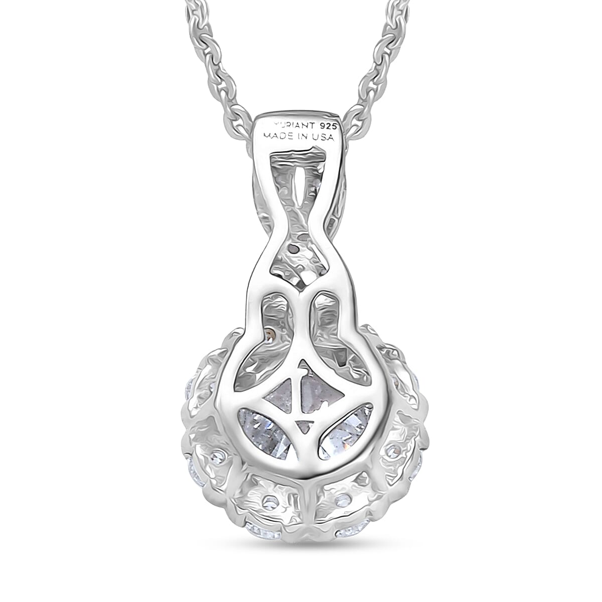 Luxuriant Lab Grown Diamond G-H SI 1.00 ctw Pendant Necklace in Rhodium Over Sterling Silver 20 Inches image number 4