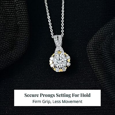 Luxuriant Lab Grown Diamond Infinity Pendant Necklace in Rhodium Over Sterling Silver 1.00 ctw (20 Inches)