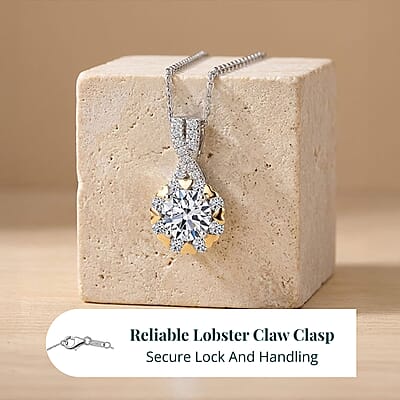 Luxuriant Lab Grown Diamond Infinity Pendant Necklace in Rhodium Over Sterling Silver 1.00 ctw (20 Inches)