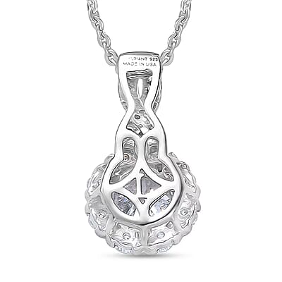 Luxuriant Lab Grown Diamond Infinity Pendant Necklace in Rhodium Over Sterling Silver 1.00 ctw (20 Inches)