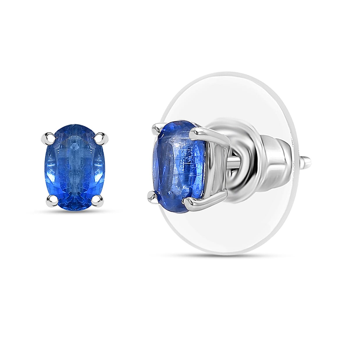 D'Joy Premium Kashmir Kyanite, White Zircon Ring (Size 6.0) and Earrings in Platinum Over Sterling Silver 2.80 ctw image number 5