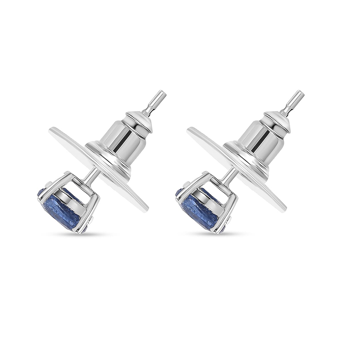D'Joy Premium Kashmir Kyanite, White Zircon Ring (Size 7.0) and Earrings in Platinum Over Sterling Silver 2.80 ctw image number 6