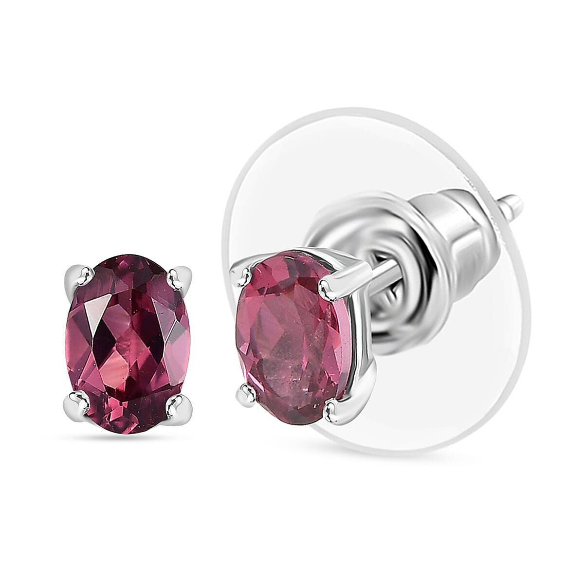 D'Joy Premium Tanzanian Wine Garnet and White Zircon 2.65 ctw Ring (Size 7.0) and Earrings in Platinum Over Sterling Silver image number 6