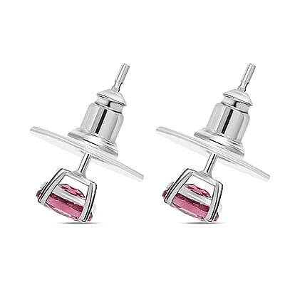 D'Joy Premium Tanzanian Wine Garnet and White Zircon 2.65 ctw Ring (Size 8.0) and Earrings in Platinum Over Sterling Silver