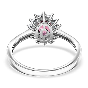 D'Joy Premium Tanzanian Wine Garnet and White Zircon 2.65 ctw Ring (Size 9.0) and Earrings in Platinum Over Sterling Silver