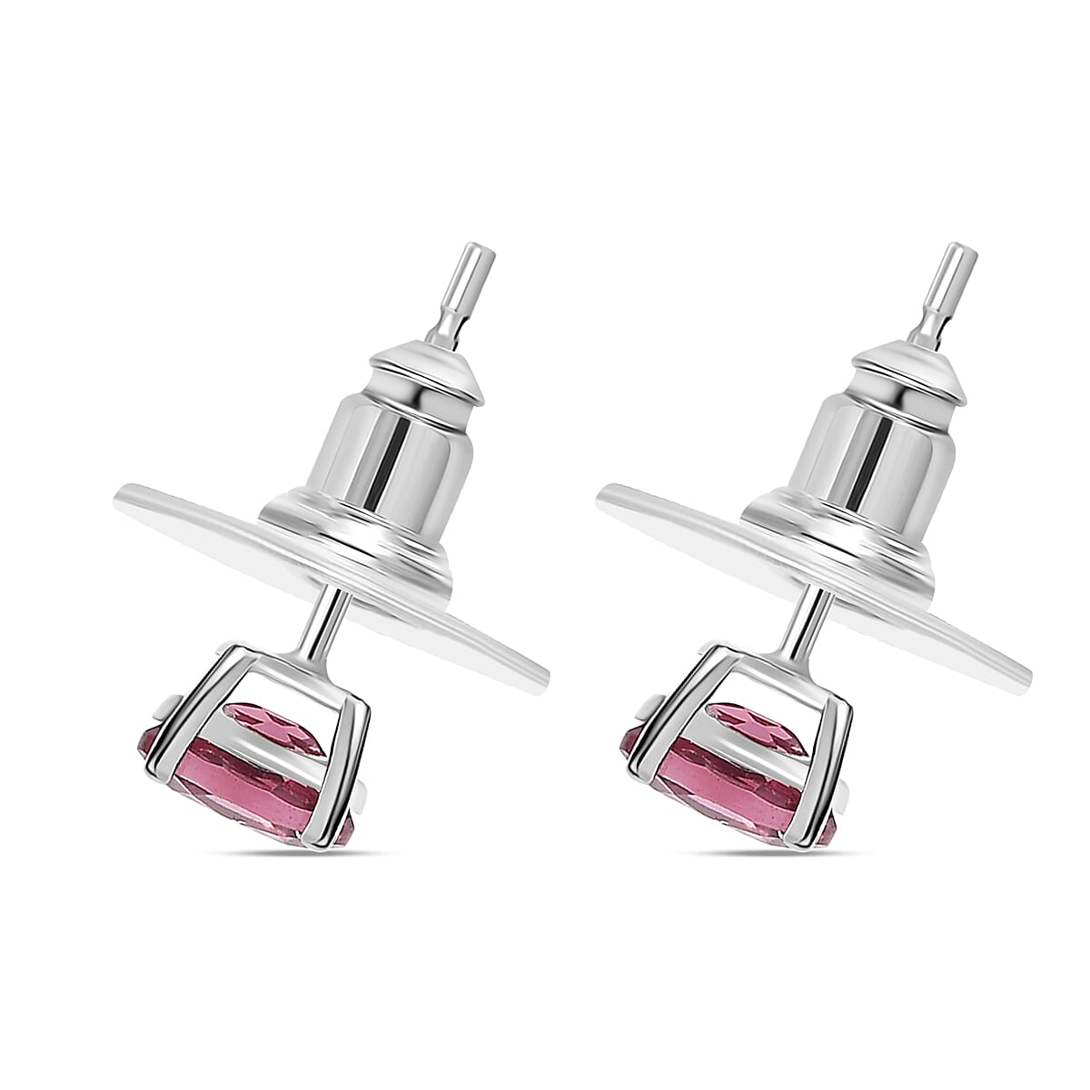 D'Joy Premium Tanzanian Wine Garnet and White Zircon 2.65 ctw Ring (Size 9.0) and Earrings in Platinum Over Sterling Silver image number 6